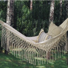 BODI Handmade Boho Luxury Foldable Tassel Fabric Macrame Hammock