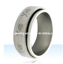 Skull and Crossbones Spinner Band Ring
