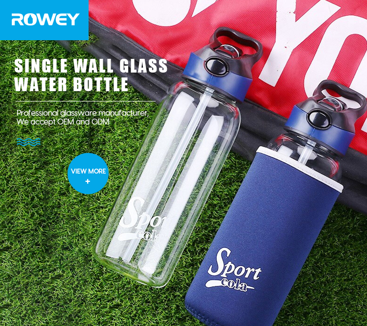 1L Reusable Sport And Store Sipper Water Glass Bottle