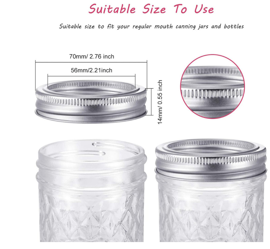 Yuming Lids Jar Glass Jars Rose Gold Lid Mason Jars