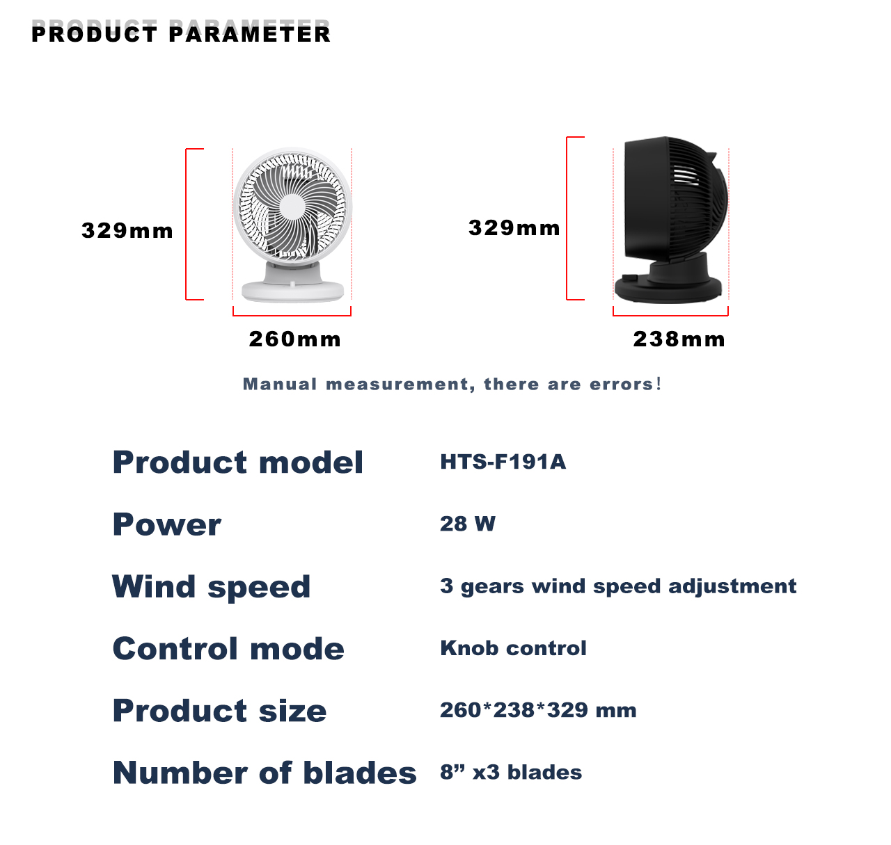 F191A circulator table fan specification F191A circulator table fan specification
