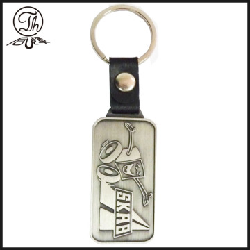 Customized antique metal leather keychain