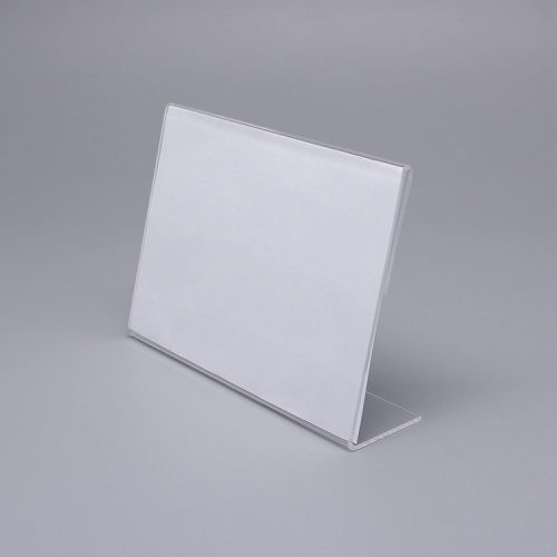 Soporte de tarjeta de mesa de acrílico transparente de tamaño pequeño