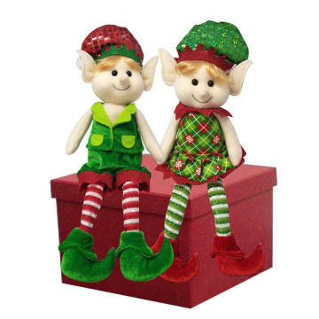 Christmas magic elf sitting stuffed plush doll