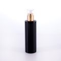 150ml black glass flat shoulder lotion bottle