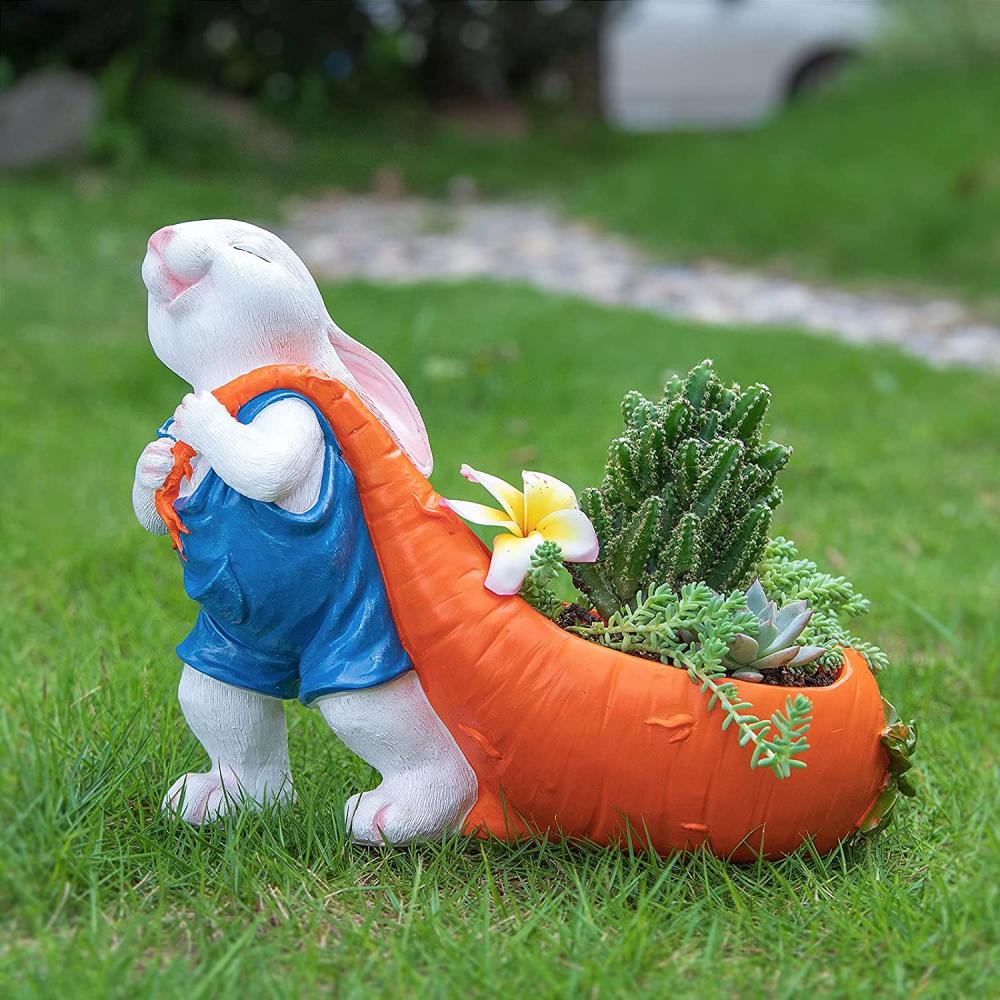 Pot de fleur en forme de lapin pour extérieur