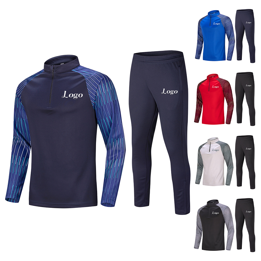 Nieuw trainingspak voor heren Athletic Sportswear Sweatsuit met halve rits