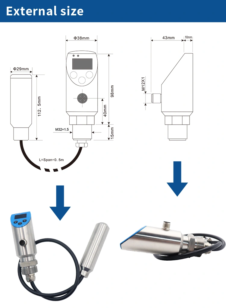 Smart 0-20mA/4-20mA/0-5V/0-10V/Modbus Smart Level Controller, OLED Display with 330° Rotation