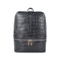 Crocodile Effect City Backpacks Black Embossed Daypack