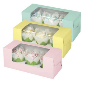 wholesale personalized custom fancy window paper cupcake box