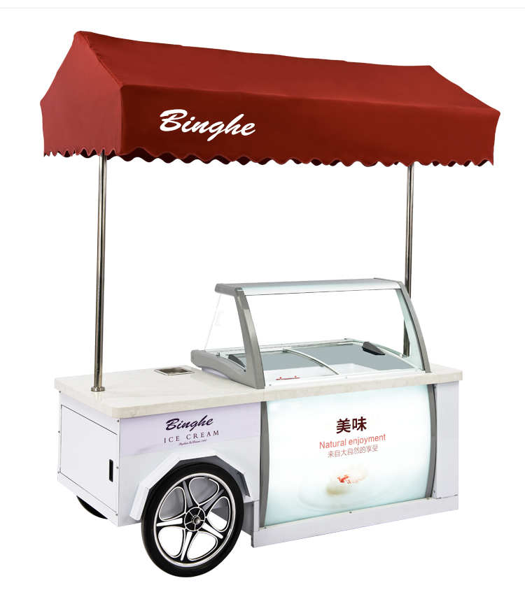 mexican electric used mobile supermarket push ice cream cart for sale