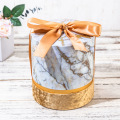 Luxury marble gift round flower box with ribbon