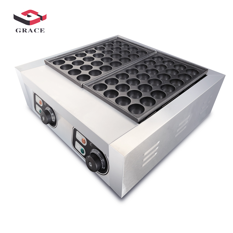 Commercial Snack Equipment Egg Waffle Maker Japanese Two Plates Electric Takoyaki Maker Machine