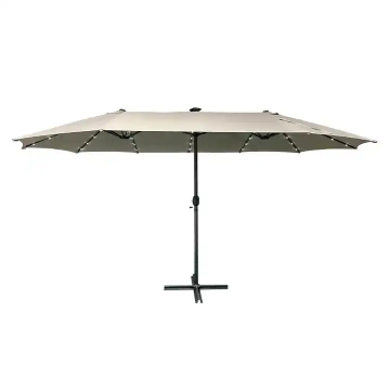 Solar-Powered Outdoor Steel Pole LED Light Umbrella