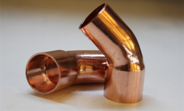 45 degree elbow copper plumbing fitting
