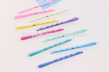 Colorful clamp girls bobby pin alloy hair claw wave decorative hair pin