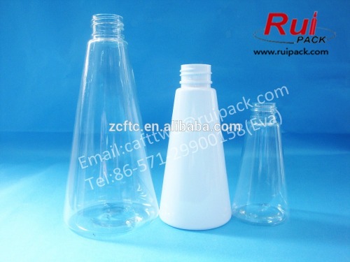Mountain shaped plastic PET bottles for juice in 65ml 120ml 150ml 250ml, unique shaped plastic bottles