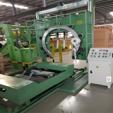 Automatic film wrapping machine for coil