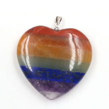 7 Chakra forme de coeur bijou pendentif