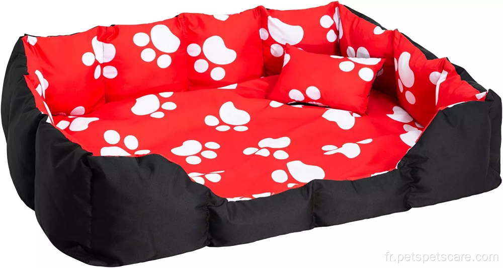 Lit de chien imperméable avec couverture et coussin