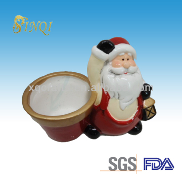 Ceramic Christmas Outdoor Santa Claus ceramic candle jar