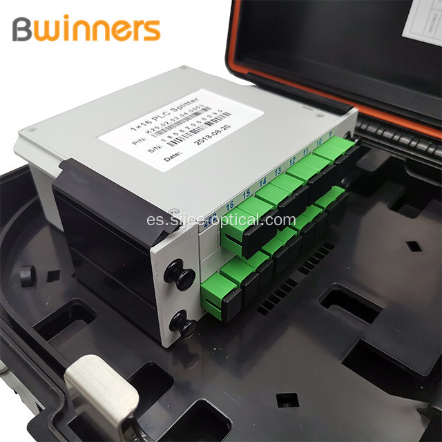 1 * 16 Plc Splitter Caja de distribución de fibra óptica