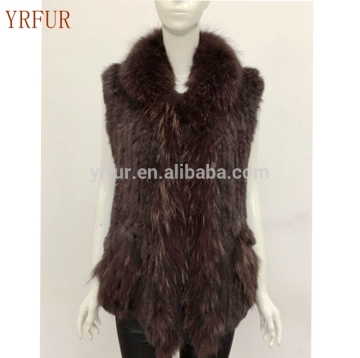 YR644 European style black Rex rabbit fur coat women