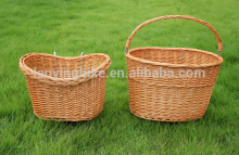 Popular Woven wicker removable wicker bicycle basket for Holland Bicycle