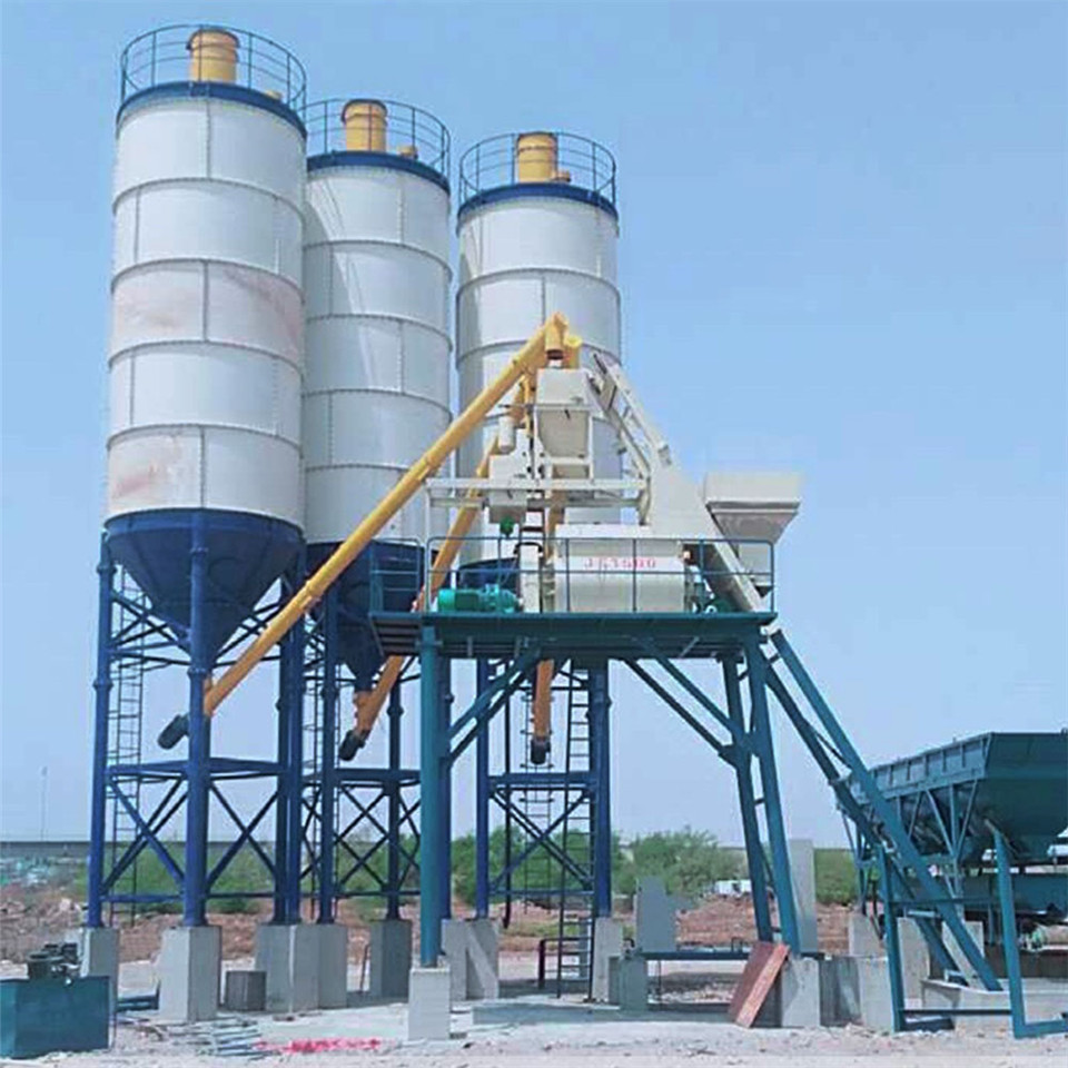 Small simple concrete mixing plant Philippines HZS50