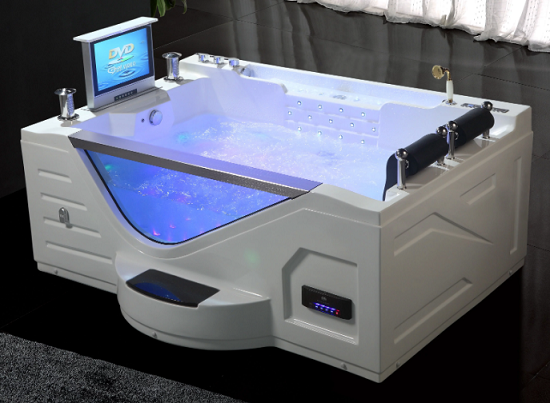 2 Person Drop In Jacuzzi Tub High Quality Whirlpool Bathtub Massage with TV
