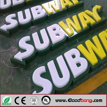 Subway led sign lighting box