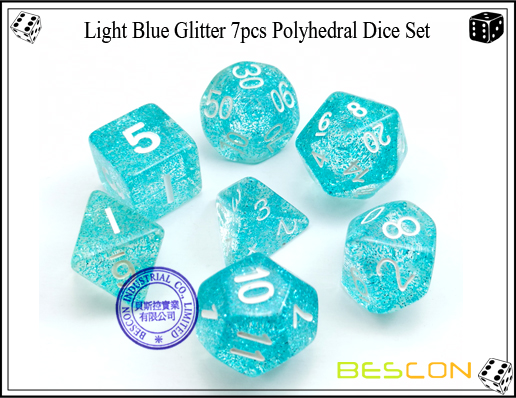 Assorted Colored Glitter 7pcs Polyhedral Dice Set-21