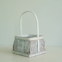 square wood bark handicraft hanging flower basket