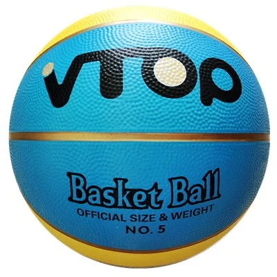 Two Color 8 Panels Gold Line Rubber Basketball Toys for Promotion