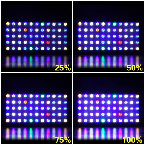 Luces LED para acuarios de arrecifes de coral de espectro completo de 165 vatios