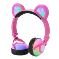 Casque d&#39;oreilles d&#39;ours rouge à LED mignon avec lumière