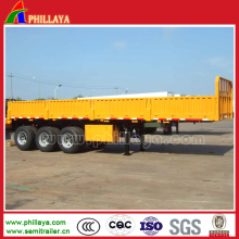 Three Axles Flat Bed Trailer with Removable Side Walls
