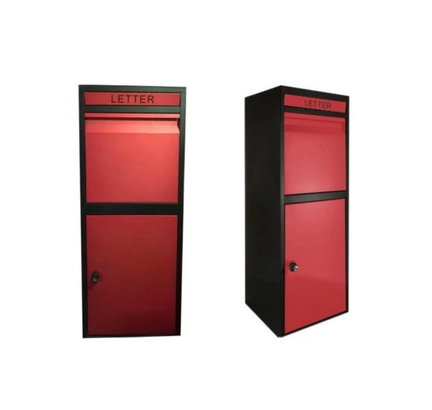 Floor standing stainless steel parcel box