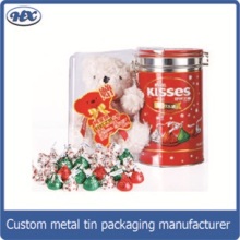 Tin chocolate box with clip lid
