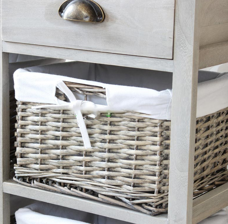 Four Wicker Basket Storage Unit3 Jpg