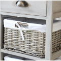 Vintage Grey Range Drawer and Four Wicker Basket