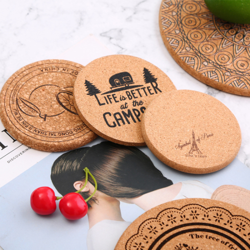 Enviromental Cork Coasters för plattor Lnsulation Pads