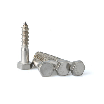 DIN 571 STAINLESS STEEL HEXAGON HEAD WOOD SCREW