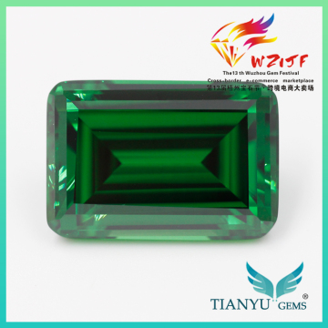 Wholesale CZ 13*19mm Emerald Step cut Grade 5A Green zircon Cubic Zirconia CZ