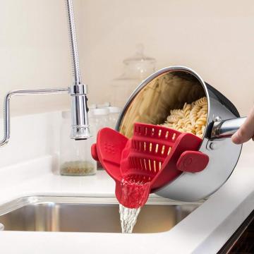 Silikon-Clip-on-Sieb für Spaghetti Pasta Colander