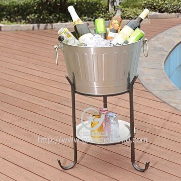 metal party tub large ice bucket with stand