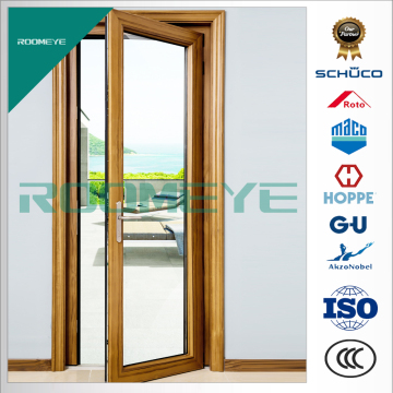 Double glazed aluminum wood door french door exterior