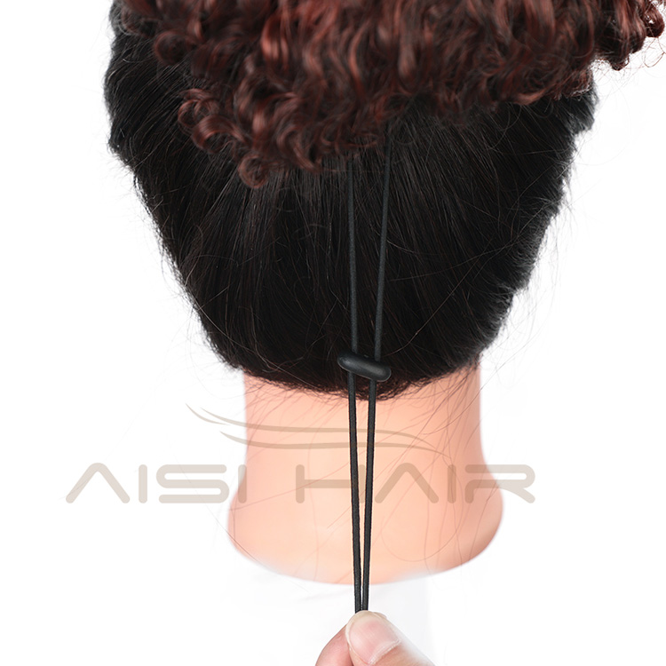 Aisi Hair High Puff Afro Curly Wig Ponytail Drawstring Short Afro Kinky Pony Tail Clip In on Synthetic Curly Hair Bun