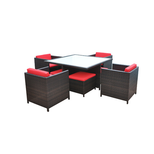 I-Wicker Garden Dining Fenisha Yangaphandle enama-Ottomans