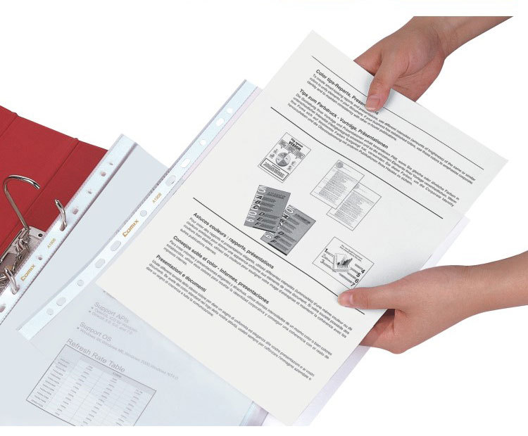 Comix Grid Texture Design  PP Plastic A4 11 Holes Clear Sheet Protectors